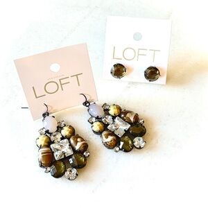 ✨ LOFT Statement & Stud Earrings Bundle of 2 Pairs | NWT | Chic Neutral Glam ✨